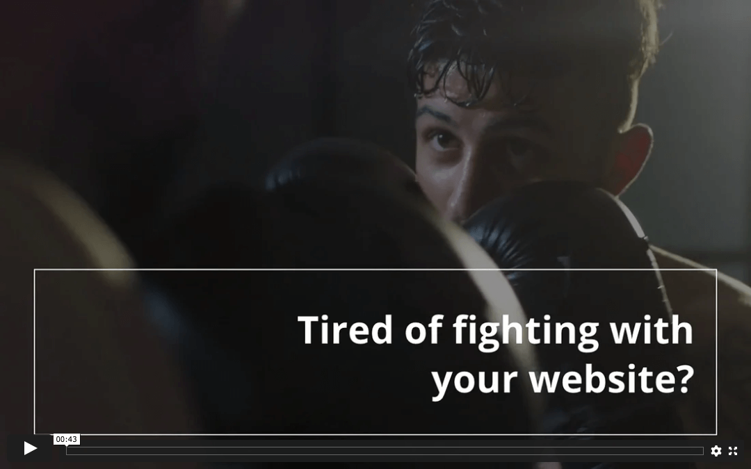 Boxers fighting with a caption that says Tired of fighting with your website?